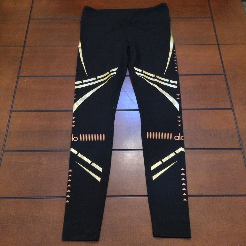 Alo airbrush legging gold black medium